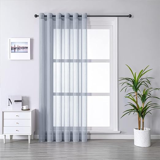 MRTREES Cortina Translúcida para Ventana 228x228cm Gris 🪟
