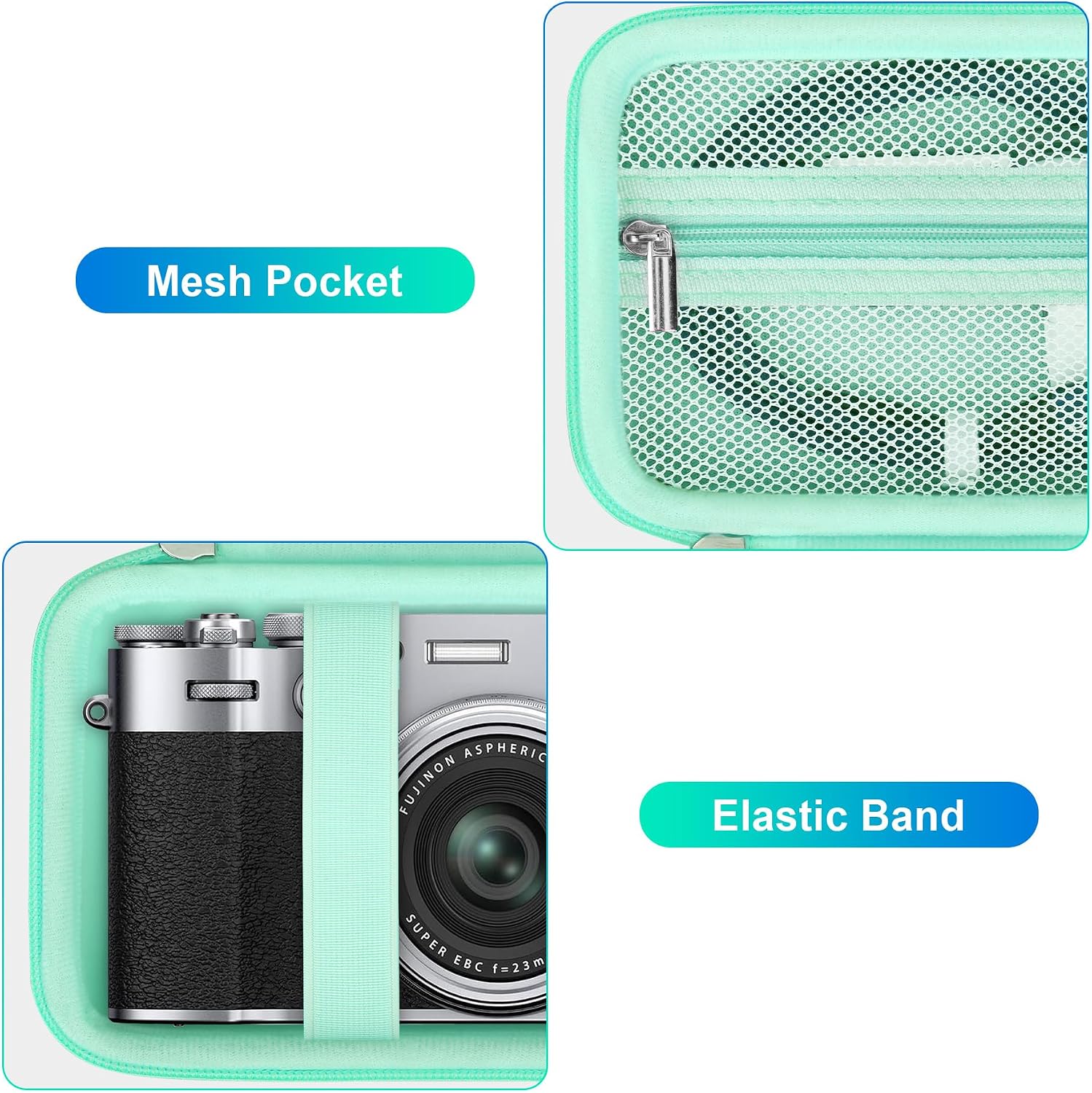 Detalle de BOVKE X100VI carry case with net pocket