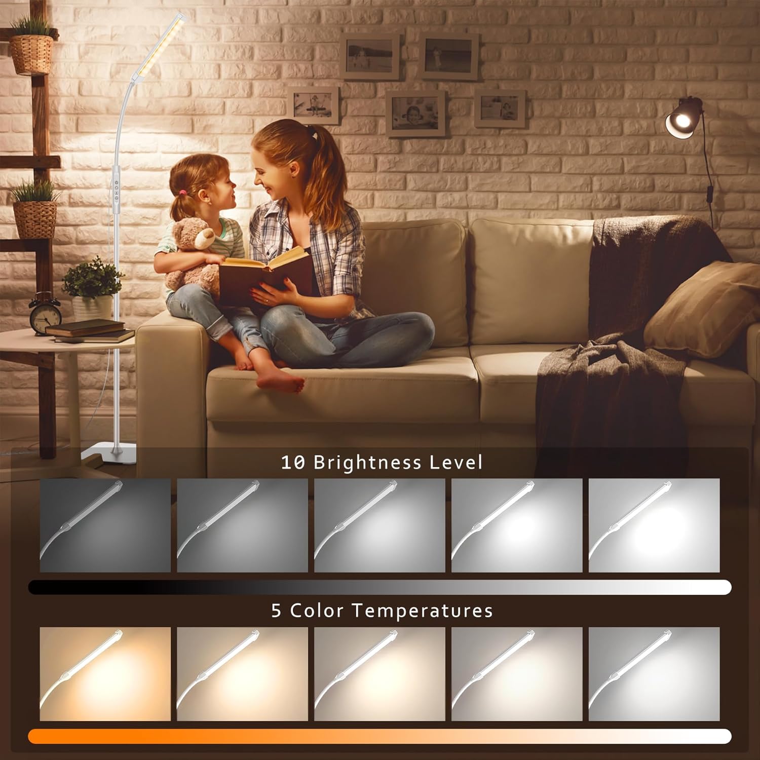 Detalle 2 de Mojimdo 120 LED Stehlampe für Wohnzimmer