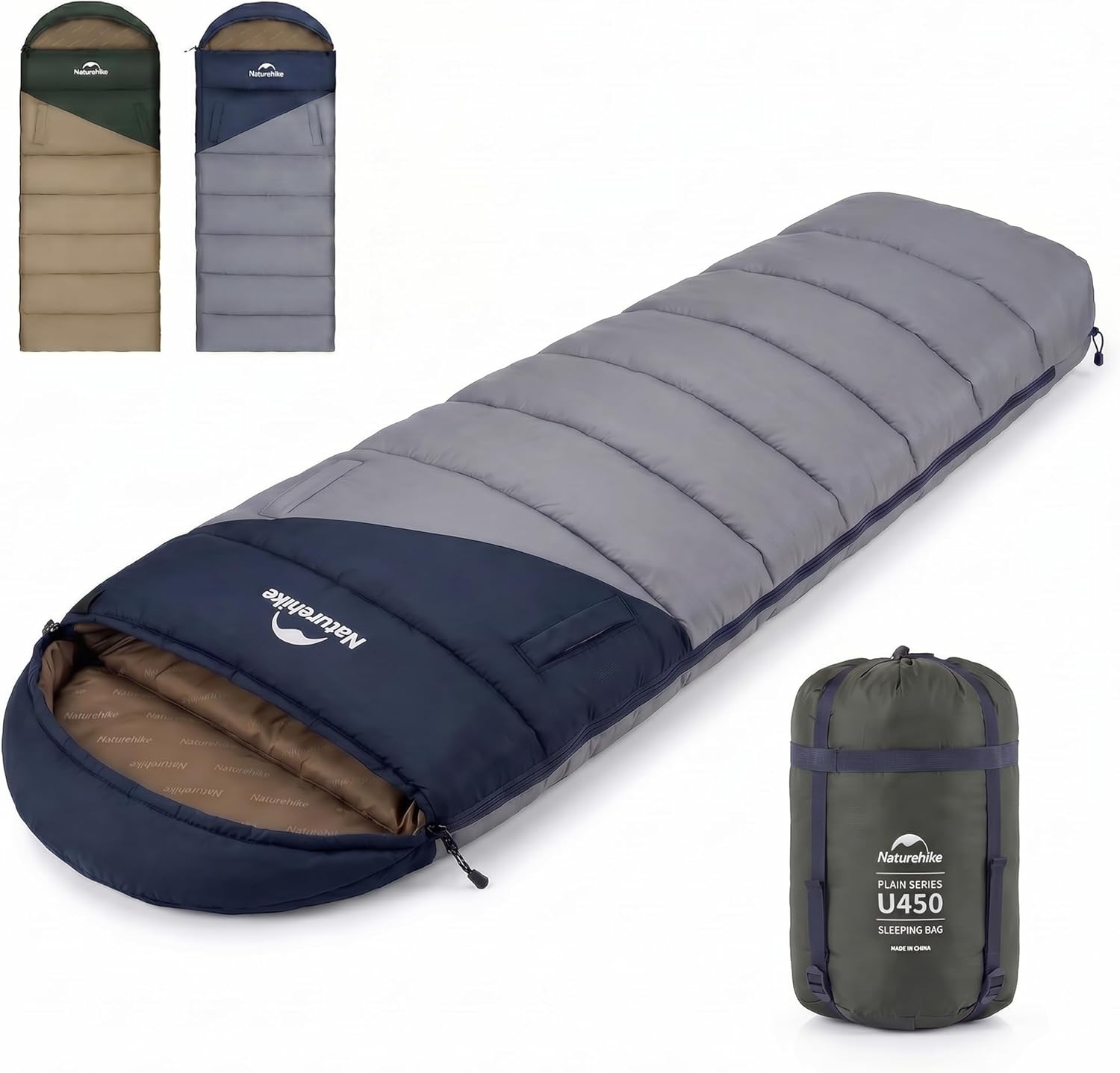 Naturehike Sac de couchage Compact 3 saisons 220 x 85 cm avec sac de compression