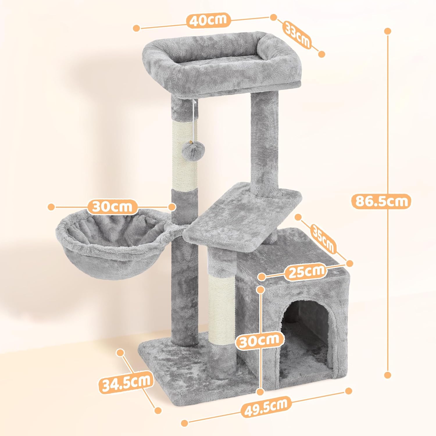Thumbnail 2 de Yaheetech Cat Tree 87cm Small Cat Tower Indoor – Multi‑Level Activity Centre for Kittens
