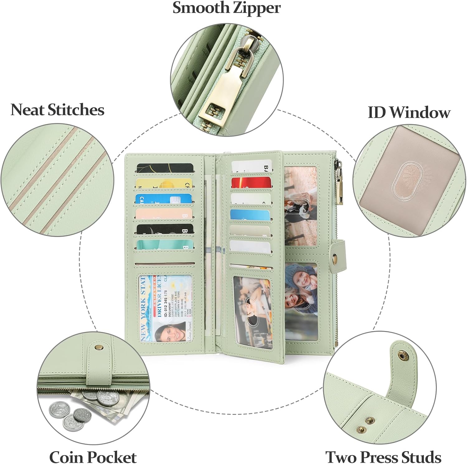 Thumbnail 2 de GAEKEAO Geldbörse Damen – Portemonnaie mit Großem Fassungsvermögen, RFID-Schutz und elegantem Design
