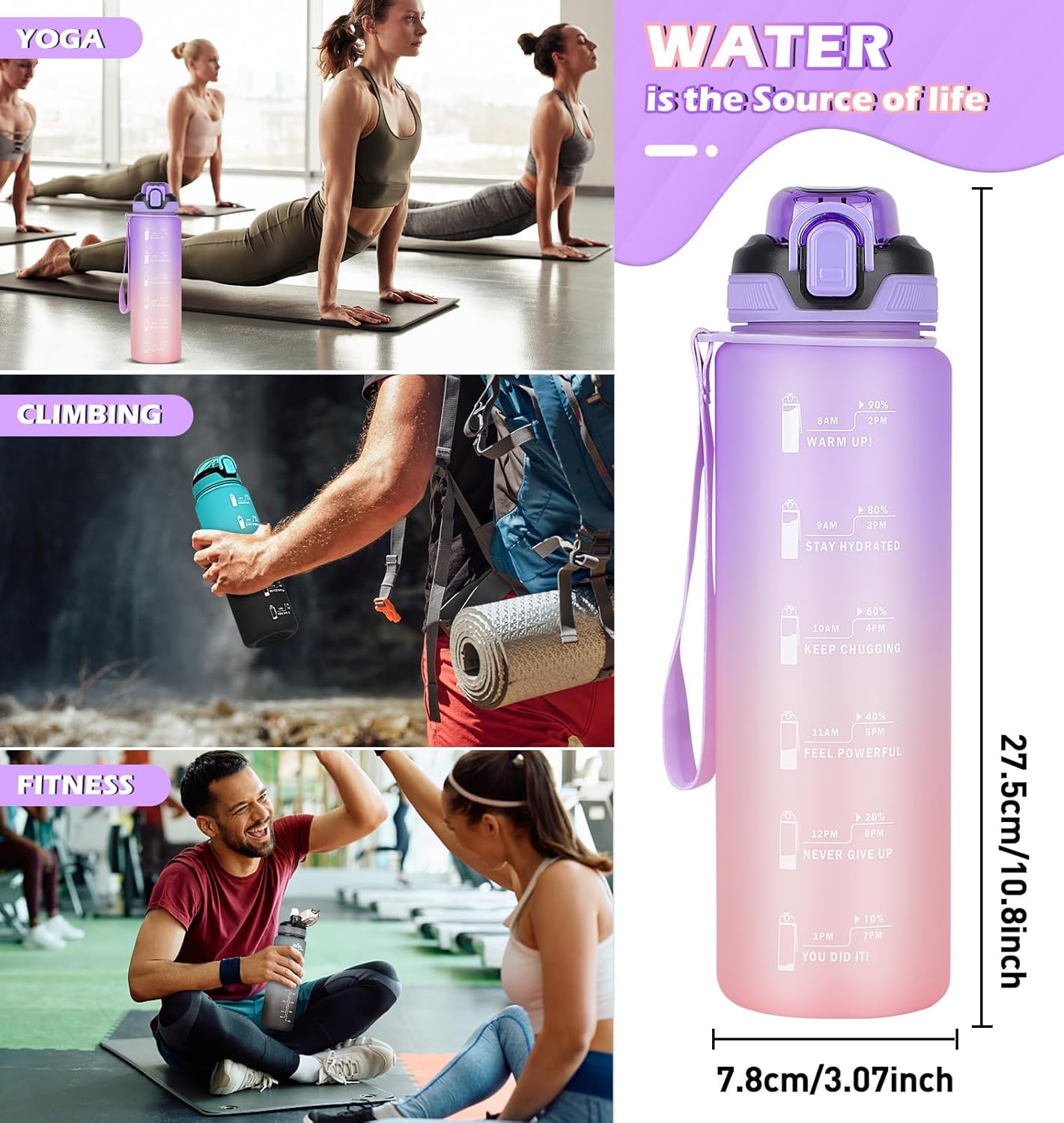 Thumbnail 6 de CodiCile 1L water bottle with straw 🚰