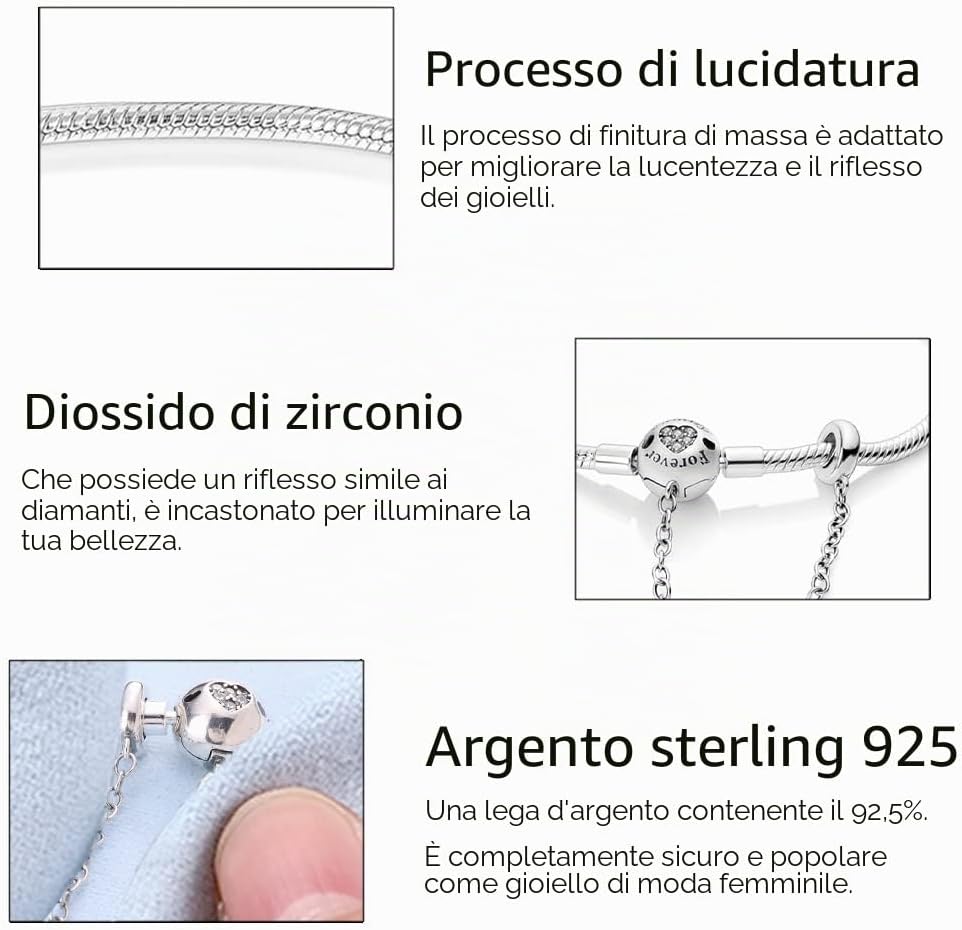 Detalle de TINSLO Moments - Bracciale Donna in Argento 925, Snake Design