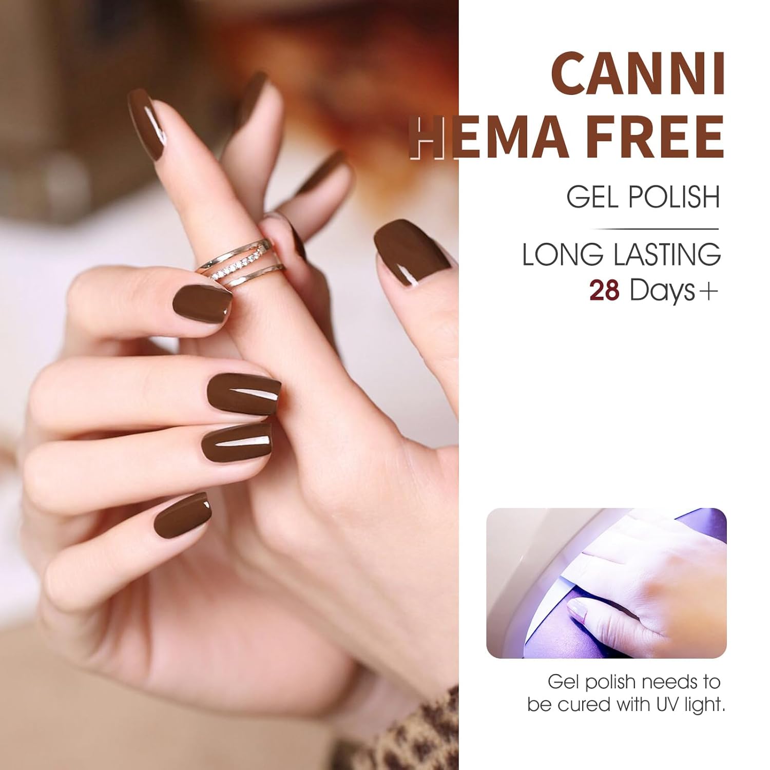 Detalle de CANNI 6Pcs 9ml Hema-Free Nude Brown Fall Gel Nail Polish Set