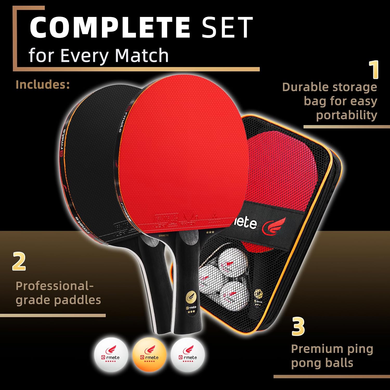 Detalle 2 de Ermete Tischtennis Profi Set