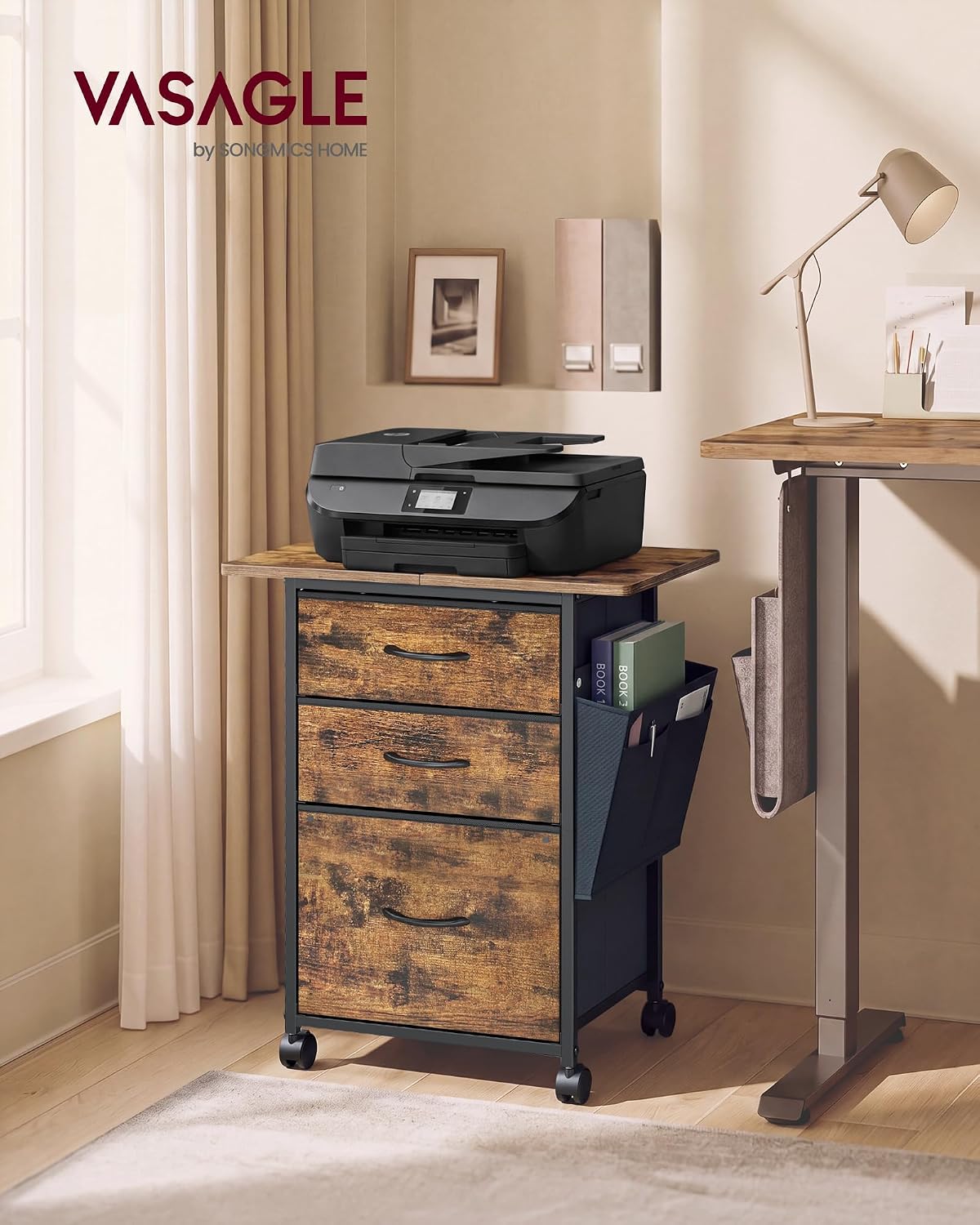 Detalle 2 de VASAGLE Rolling File Cabinet, 3 Drawers