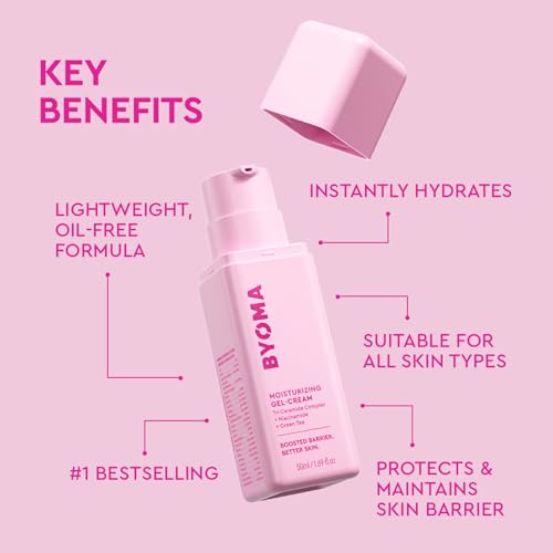 Detalle de BYOMA Moisturising Gel Cream, Lightweight Oil Free Daily Moisturiser (50ml)