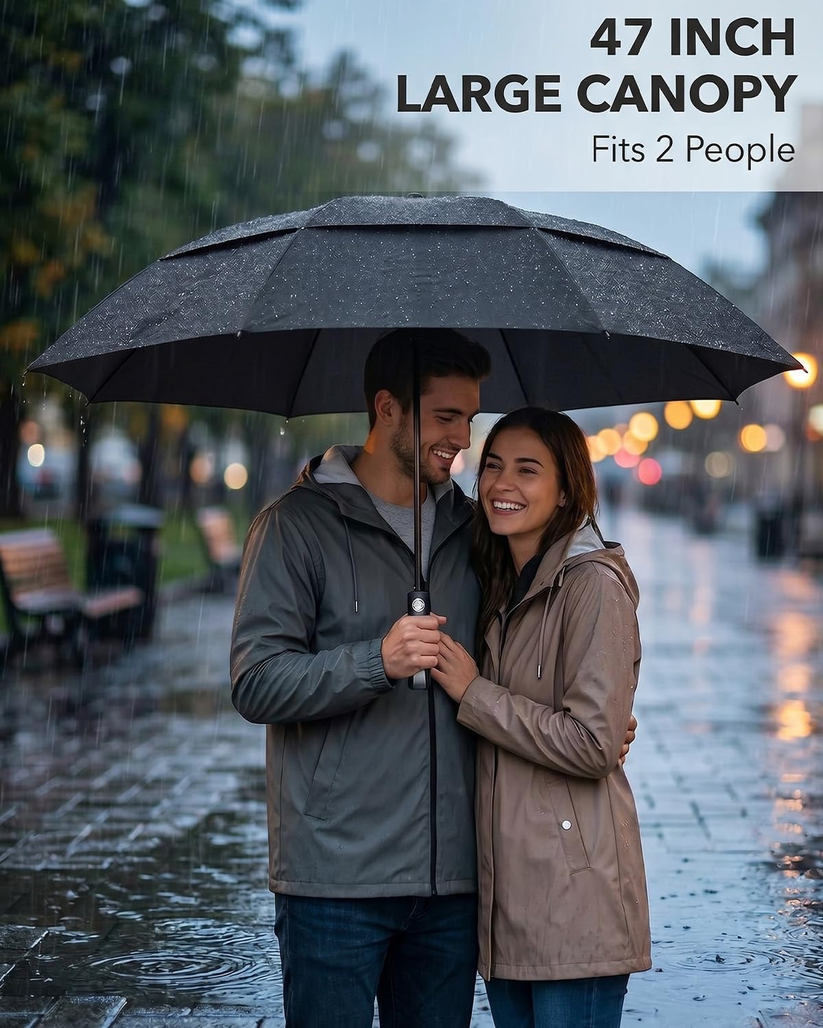 Thumbnail 2 de Lorrrtta Golf Umbrella Windproof and Rainproof 54-Inch with Automatic Open