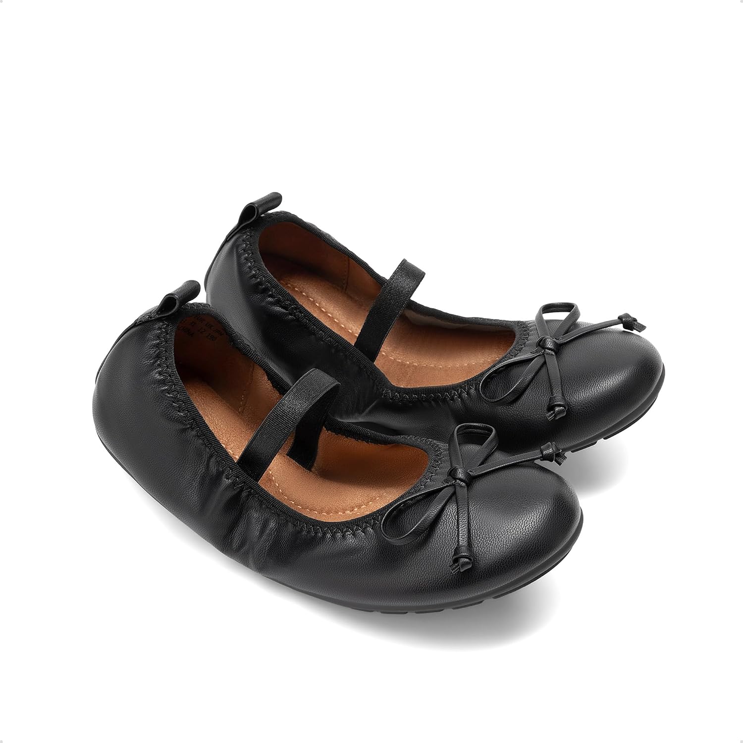 Detalle de DREAM PAIRS Mädchen Ballerinas Weiß – Kommunionsschuhe, Mary Jane mit Schleife, leicht anzuziehen