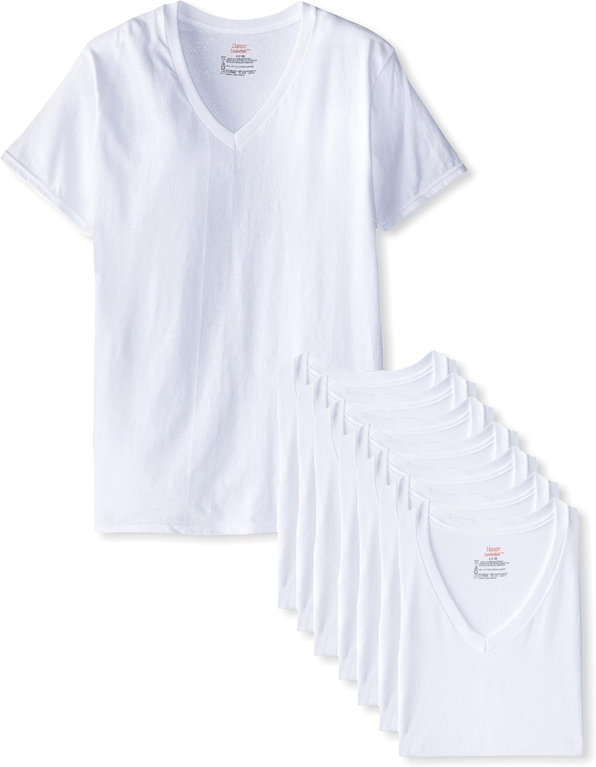 Thumbnail 6 de Hanes Men's Undershirts T-Shirt Pack: V-Neck Cotton Tees with Moisture-Wicking and Odor Control