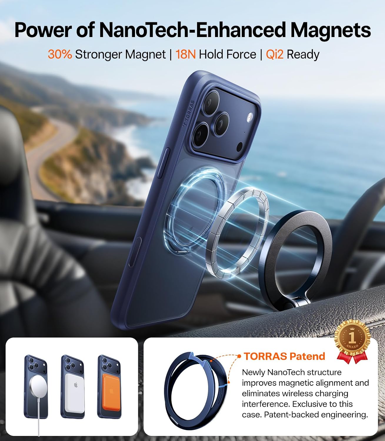 Thumbnail 4 de TORRAS Upgraded 360 Magnetic Stand for iPhone 17 Pro Max