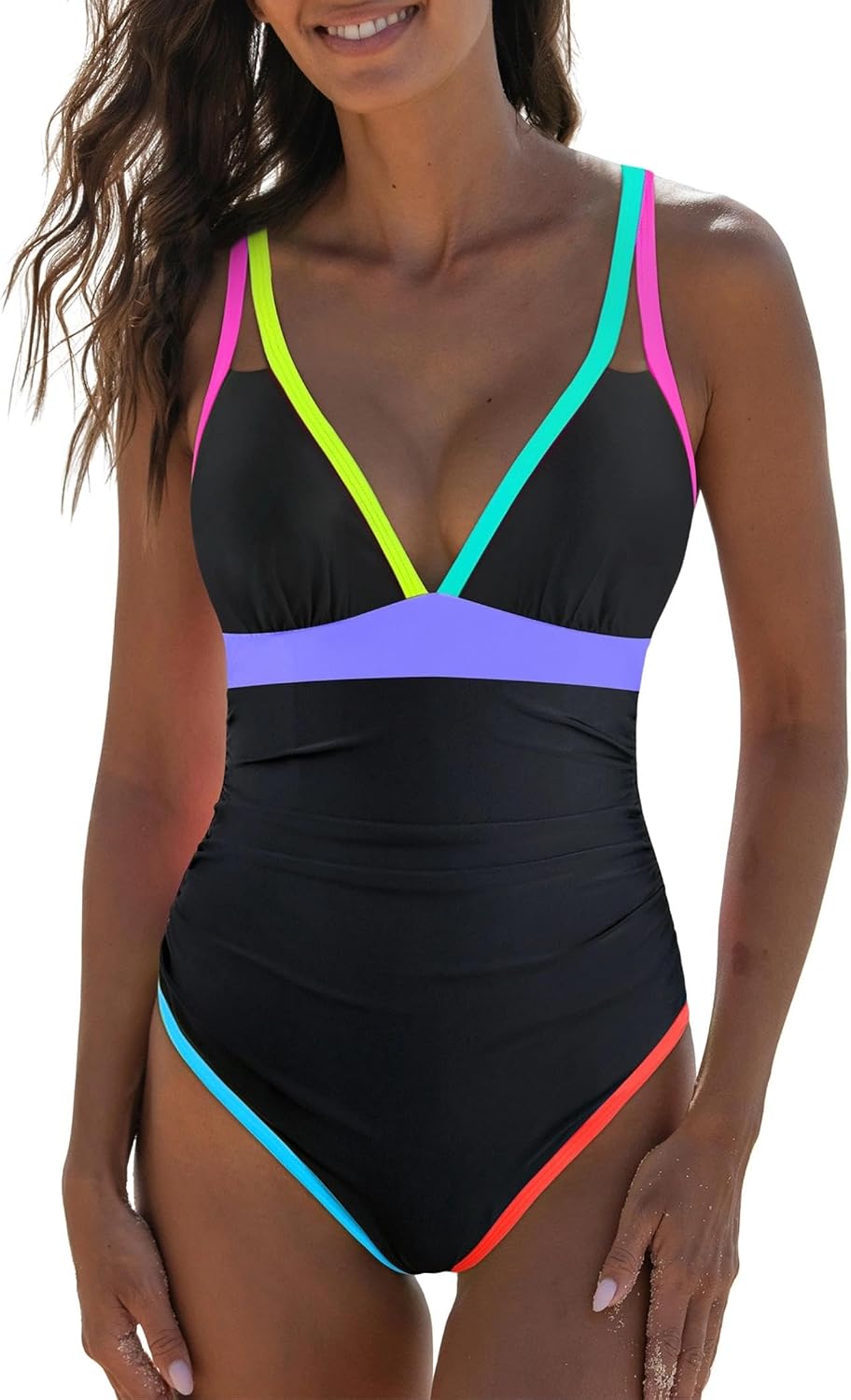 Detalle de Popvil Women's One Piece 2025 Neon Swimwear ⚡