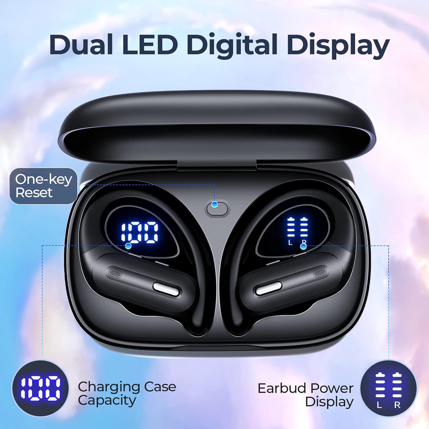 Thumbnail 3 de Active Noise Cancelling Bluetooth Headphones Wireless Earbuds (X19) with 90 Hours Playtime and Hi-Res Stereo