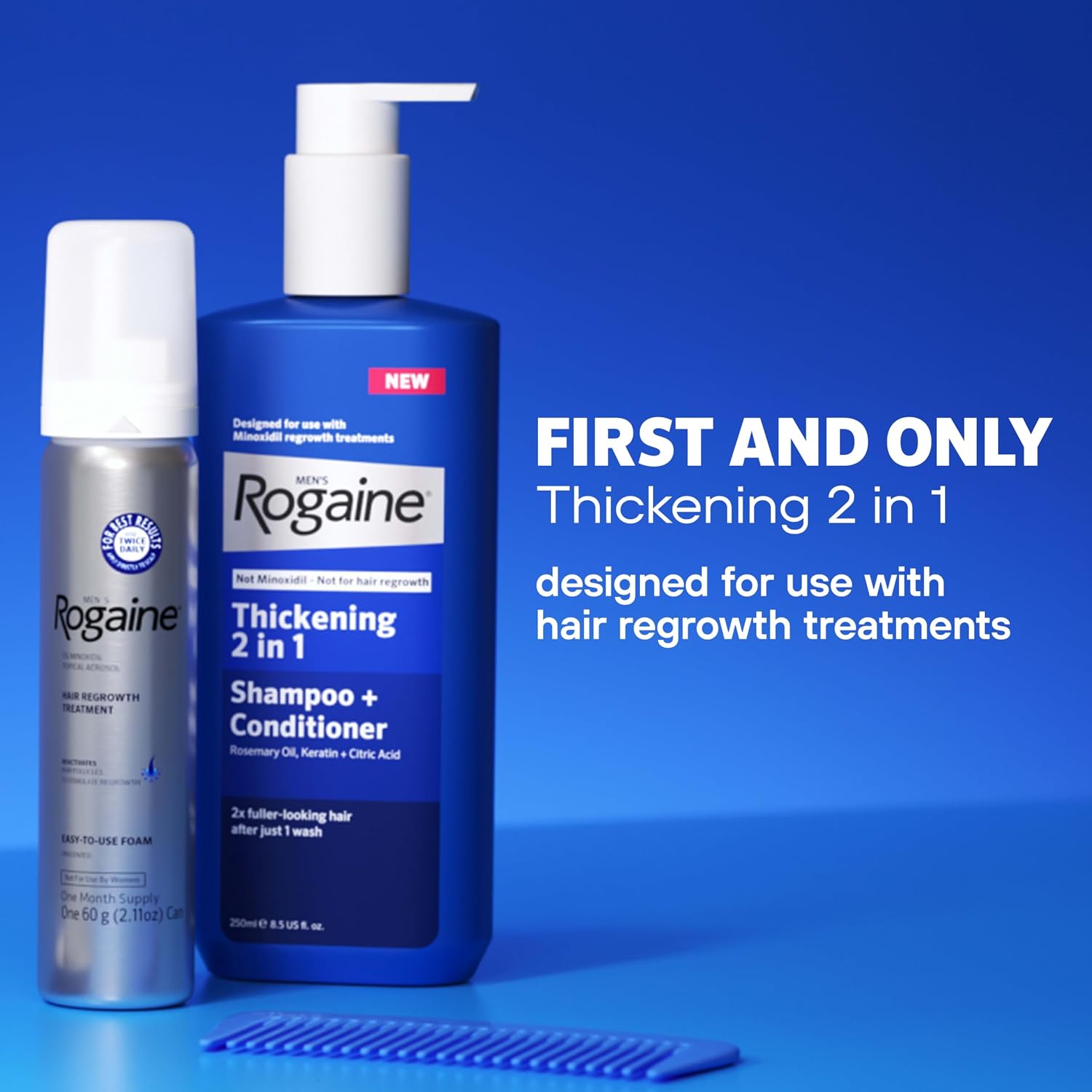 Detalle 2 de Rogaine Men's Thickening 2-in-1 Shampoo 8.4 fl oz