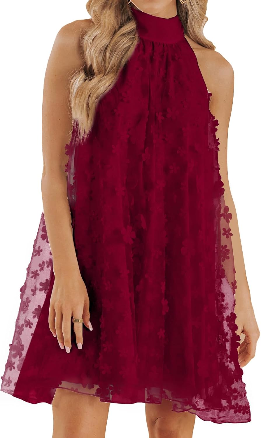 Thumbnail 6 de VIMPUNEC Womens Summer Halter Mini A-Line Swing Dress