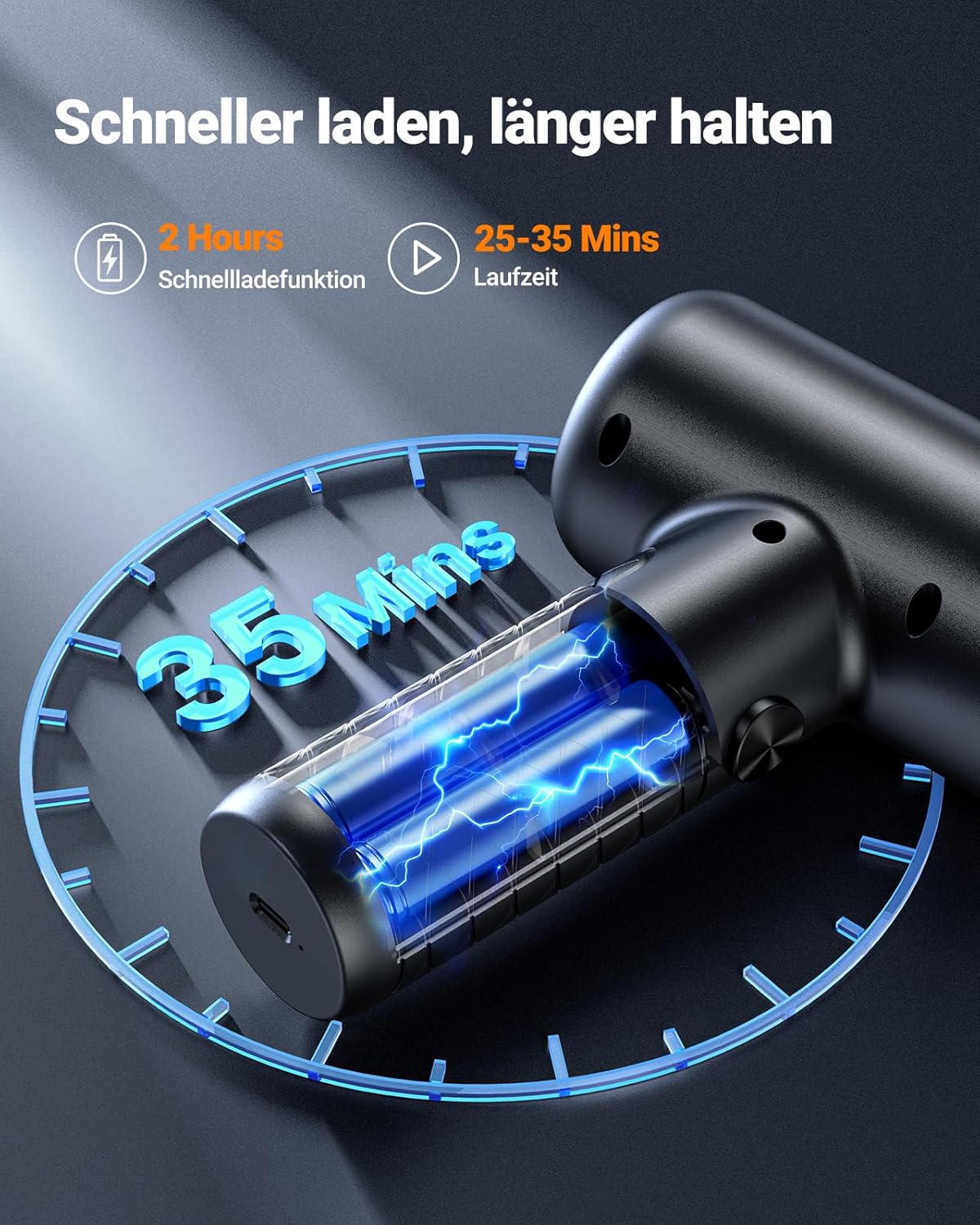 Detalle de SEALIGHT Handstaubsauger Akku – kabellos, 32000 Pa Saugkraft, 400000 U/min, 4-in-1 Multifunktion