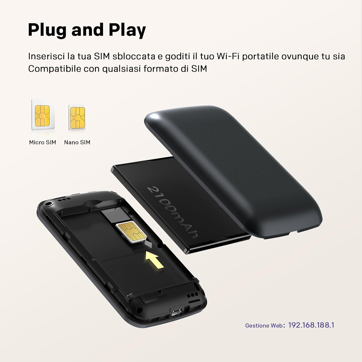 Thumbnail 1 de STRONG 4G AIRSPOT 220: WiFi tascabile 4G LTE con SIM e Power Bank integrato