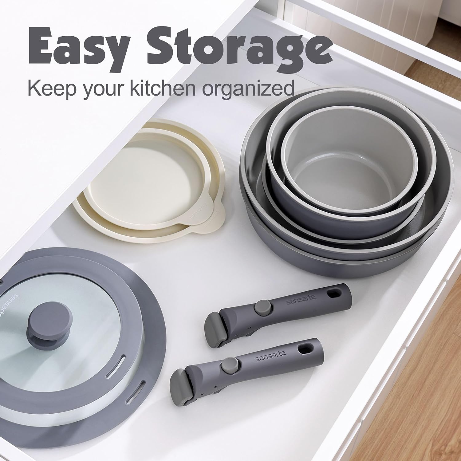 Detalle de SENSARTE 24-Piece Ceramic Cookware Set