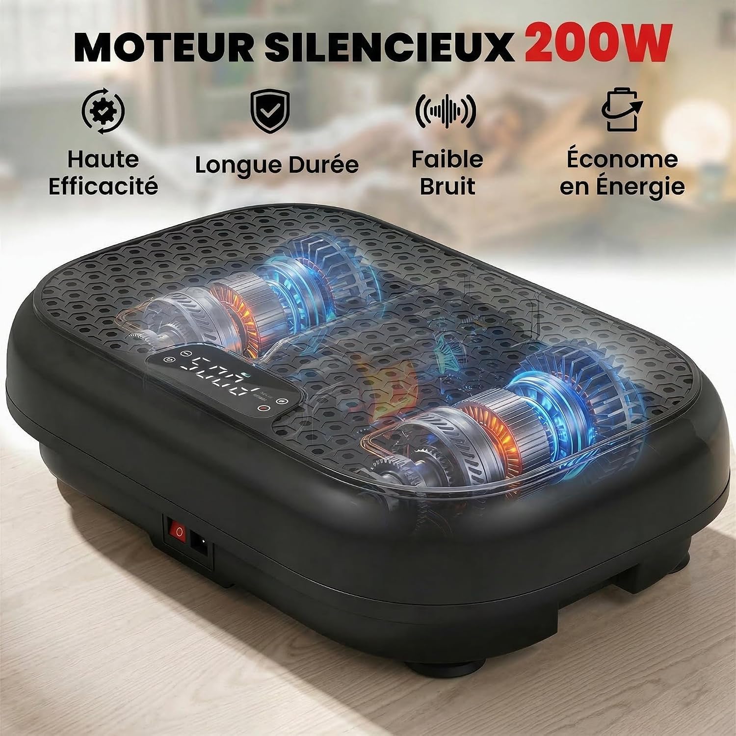 Detalle de SPORTNOW A90-429V90BK trilplaat, 200 W, 120 snelheden en weerstandsbanden