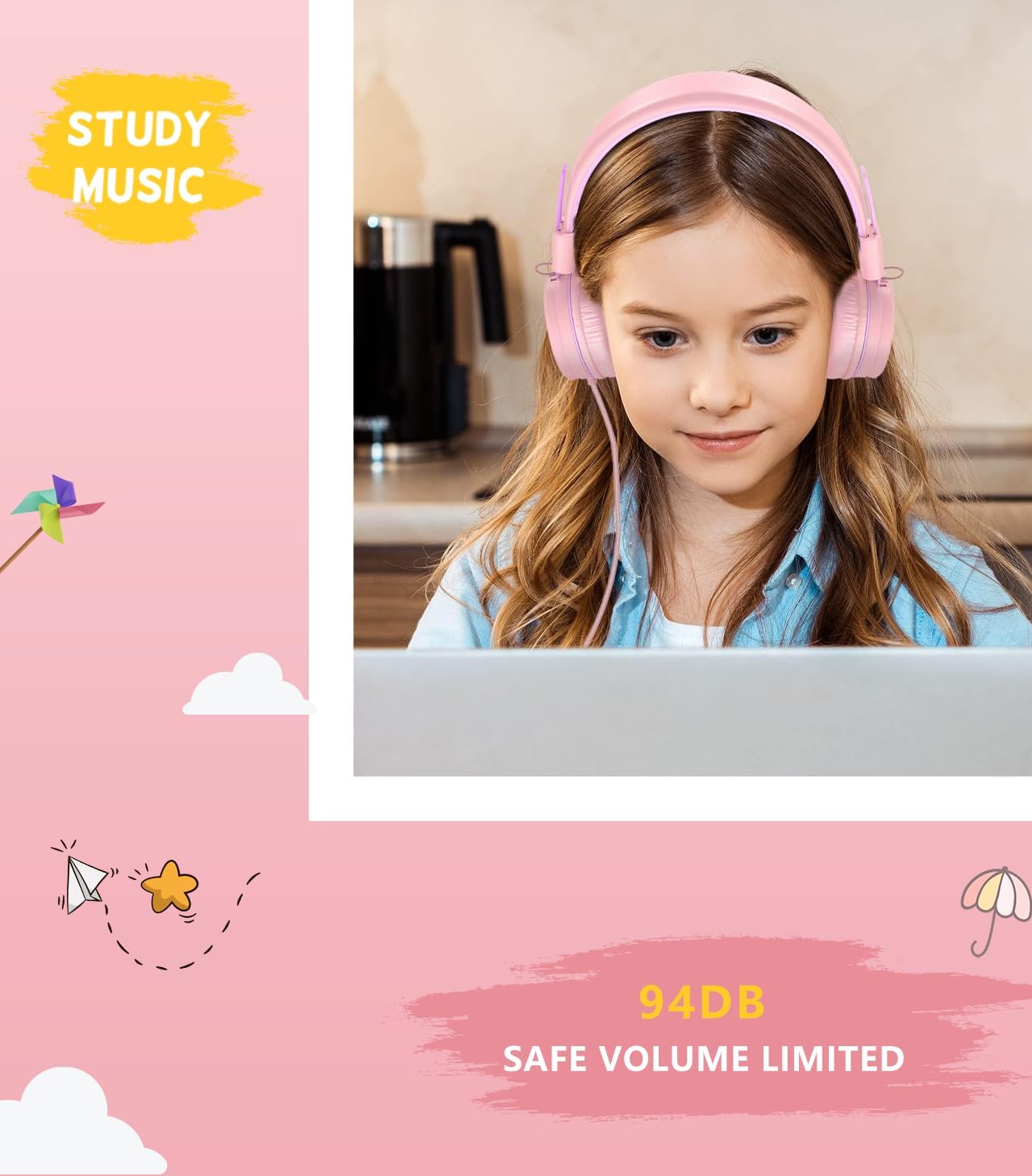 Thumbnail 3 de Bywulanda USB Type C Kids Headphone 94dB