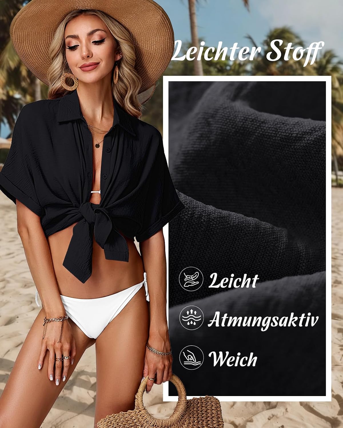 Detalle de Tanmolo Damen Strandkleid – leichter Bikini Cover Up für Sommer und Strand