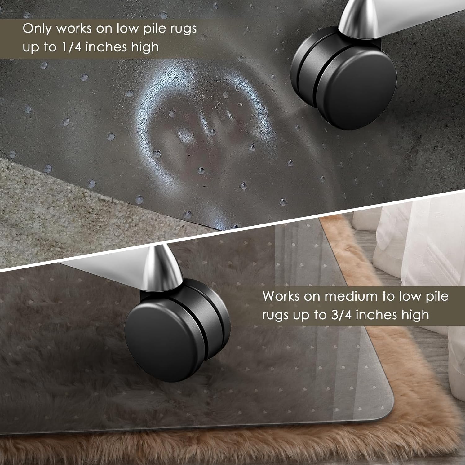Detalle de Azadx AZDPET-01 Heavy Duty PET Chair Mat for Carpet, 32" x 48