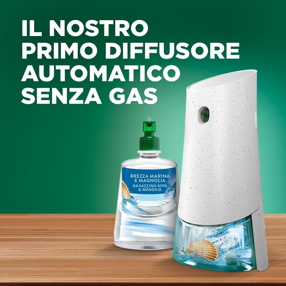 Detalle de Airwick Active Fresh Deodorante per Ambienti – Diffusore automatico senza gas con ricarica Brezza Marina e Magnolia (228 ml)