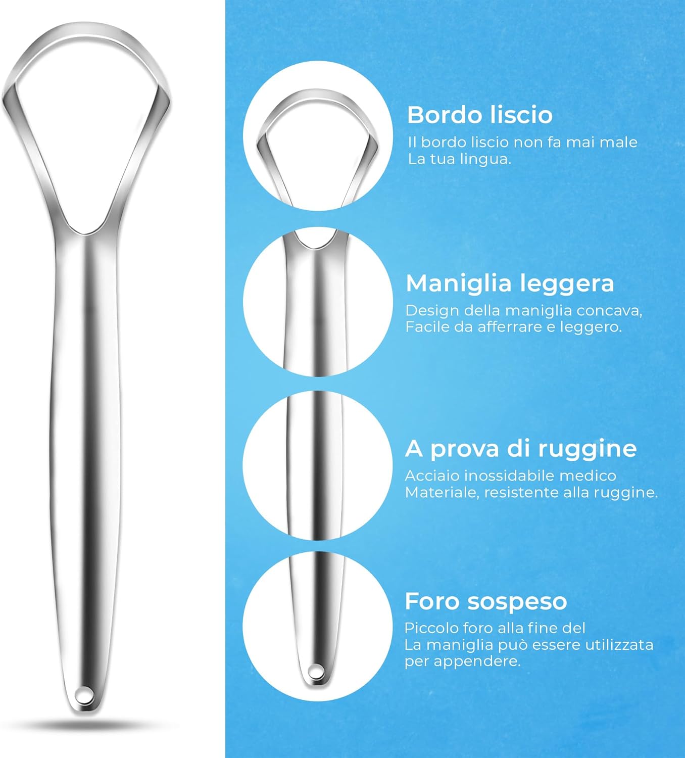 Thumbnail 1 de HOKIN Raschietto per lingua in metallo antimacchia (confezione da 2) per adulti