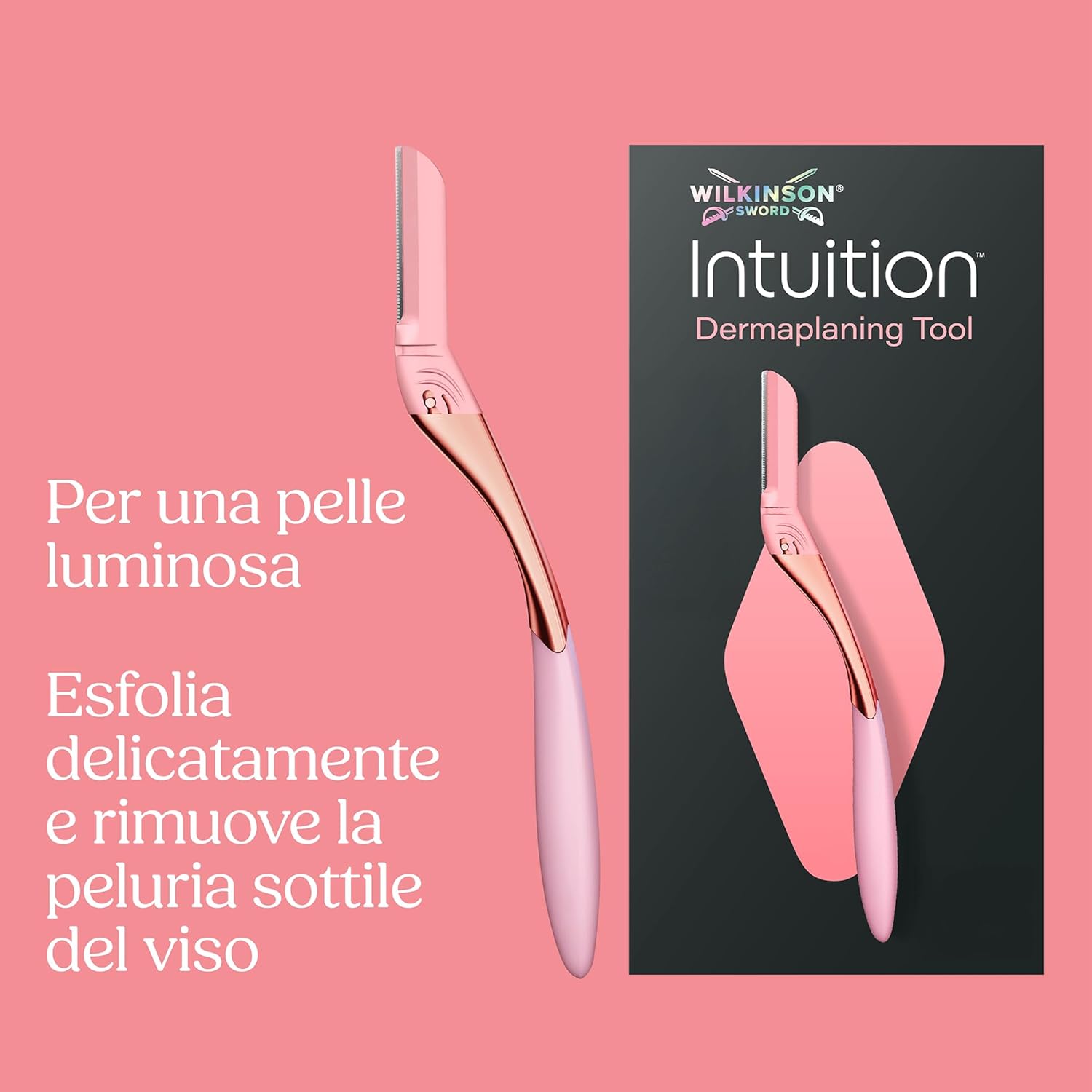 Detalle de Wilkinson Sword Intuition: strumento per dermaplaning con manico e 2 ricariche