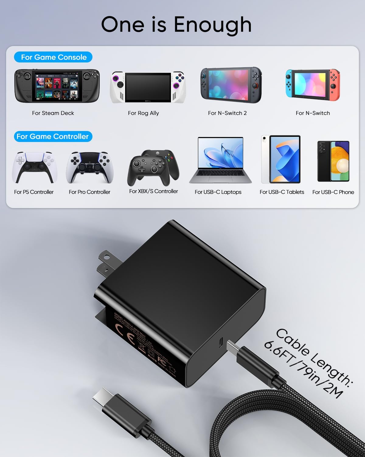 Detalle 2 de MEENEA 65W Fast Charger for Steam Deck