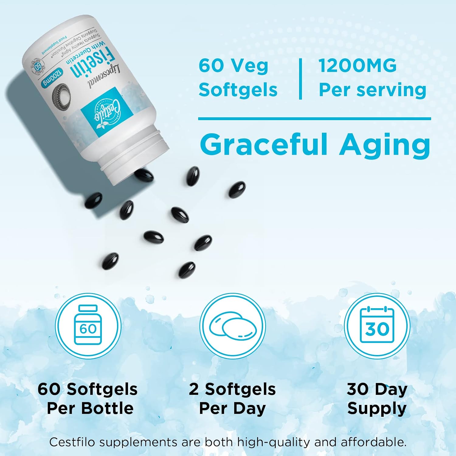 Detalle de Cestfilo Liposomal Fisetin 1000 mg mit Quercetin 200 mg Kapseln