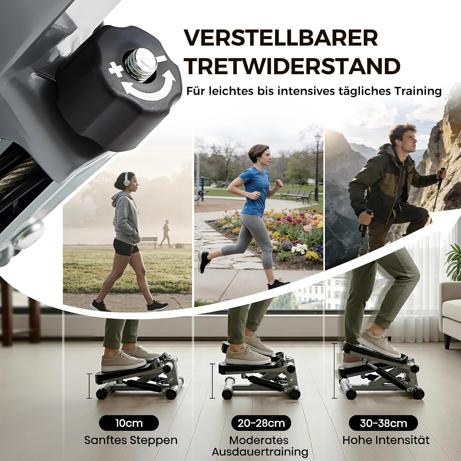 Thumbnail 4 de Niceday Mini Stepper Schritttrainer 2-in-1 – Widerstand einstellbar