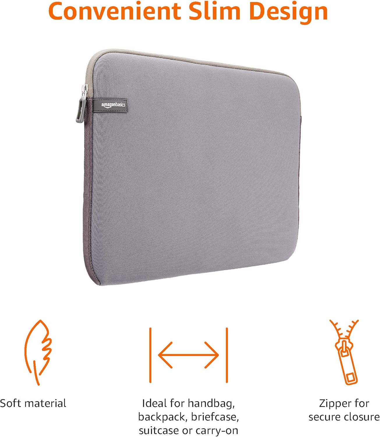 Thumbnail 2 de Amazon Basics Laptop-Schutzhülle für 15,6-Zoll (42 x 31,5 x 2 cm), grau