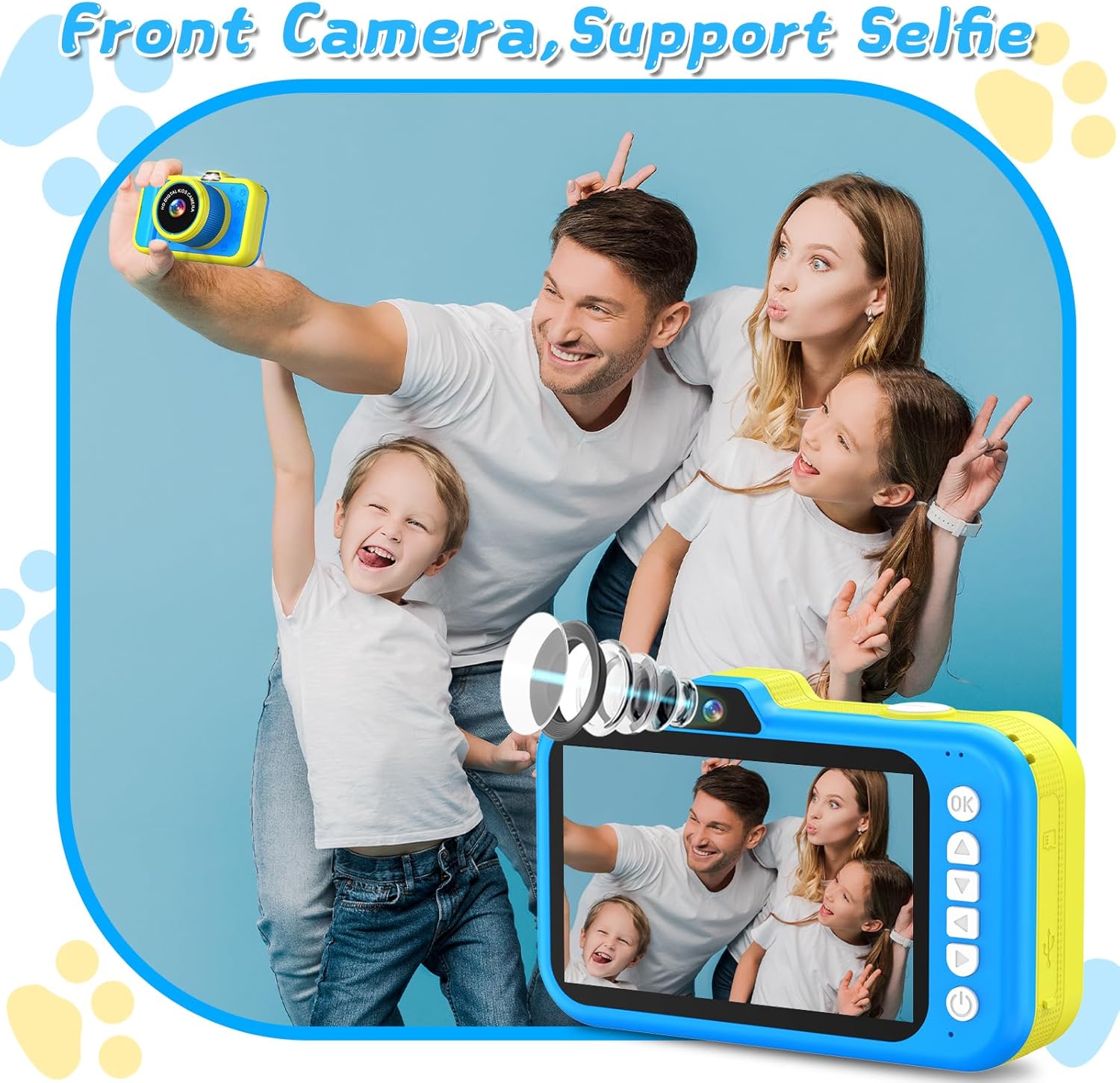 Thumbnail 1 de Macchina Fotografica Bambini con Zoom Rotante 360° – Schermo 3,5'' e 1080P HD