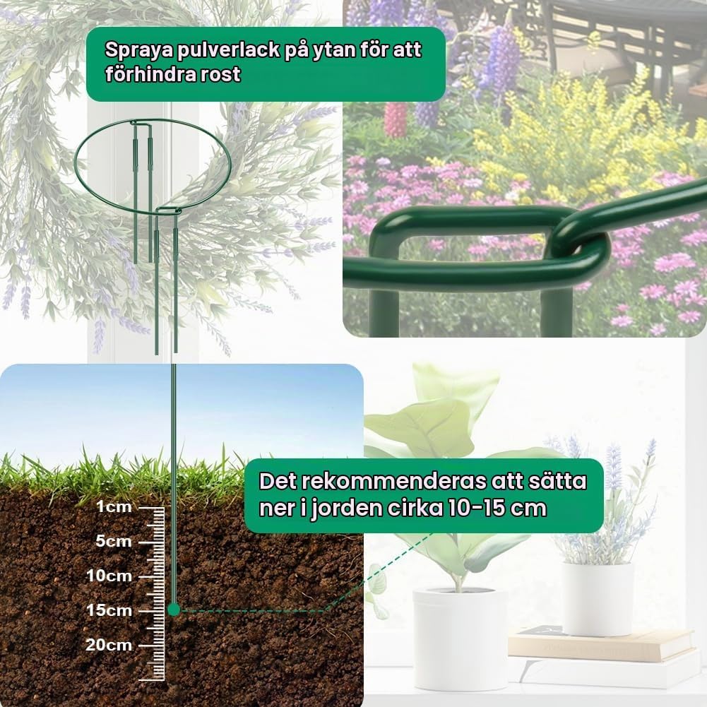 Thumbnail 3 de OFFCUP 4275336 växtstöd i metall, 6-pack 30 x 60 cm, gröna