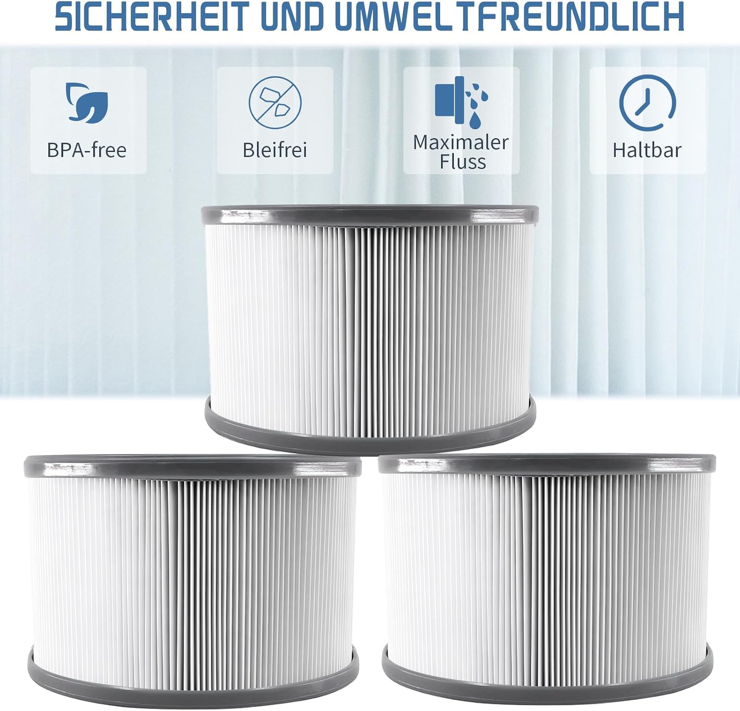 Detalle de Aoyern Ersatzfilter für MSPA Whirlpool Wasserfilter – 4 Stück, kompatibel mit MSPA/Whirlpool Modellen
