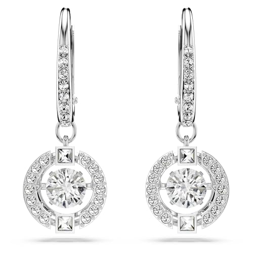 Detalle de Swarovski Orecchini pendenti Sparkling Dance Round, Bianchi, placcato rodio