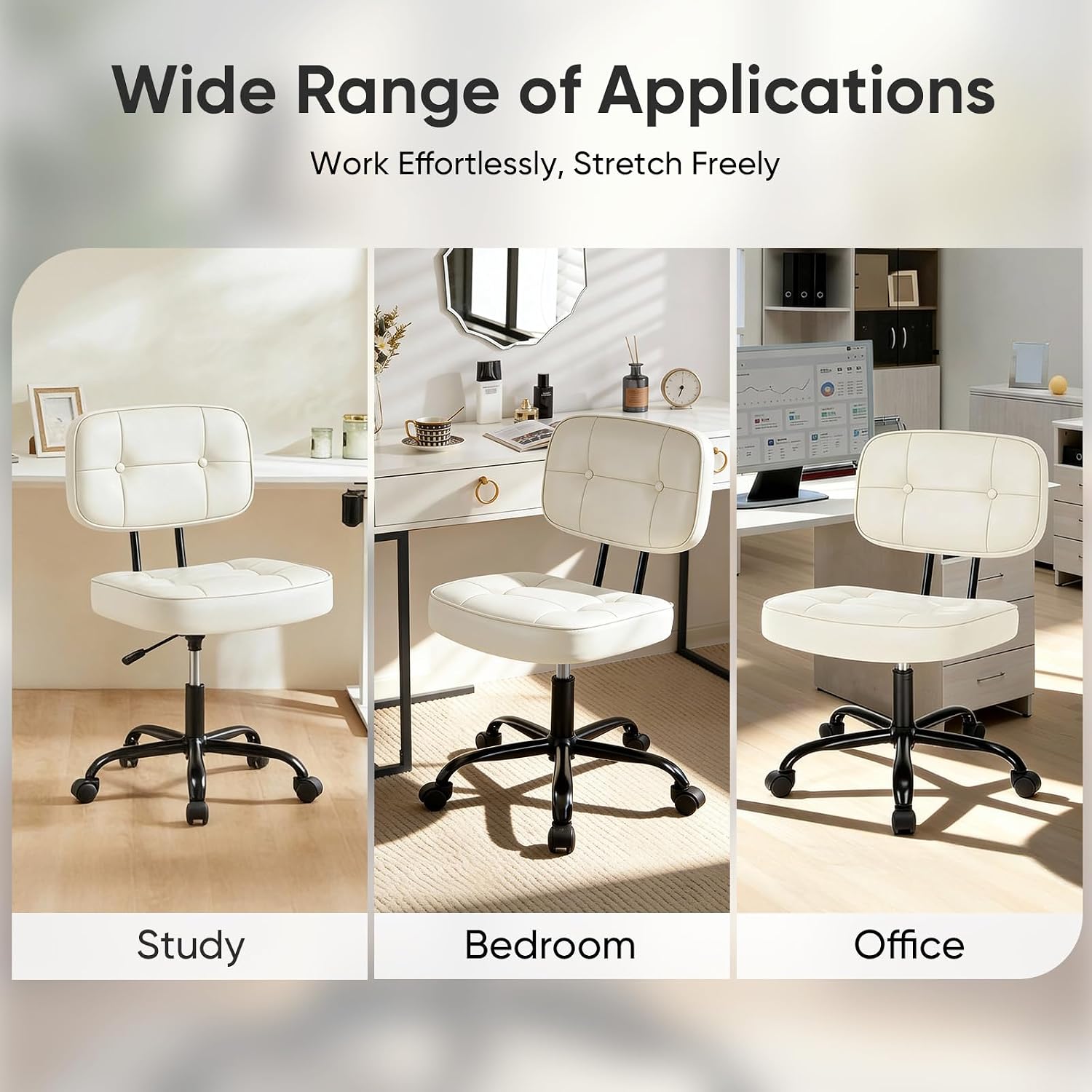 Thumbnail 6 de DUMOS Armless Office Chair in PU Leather