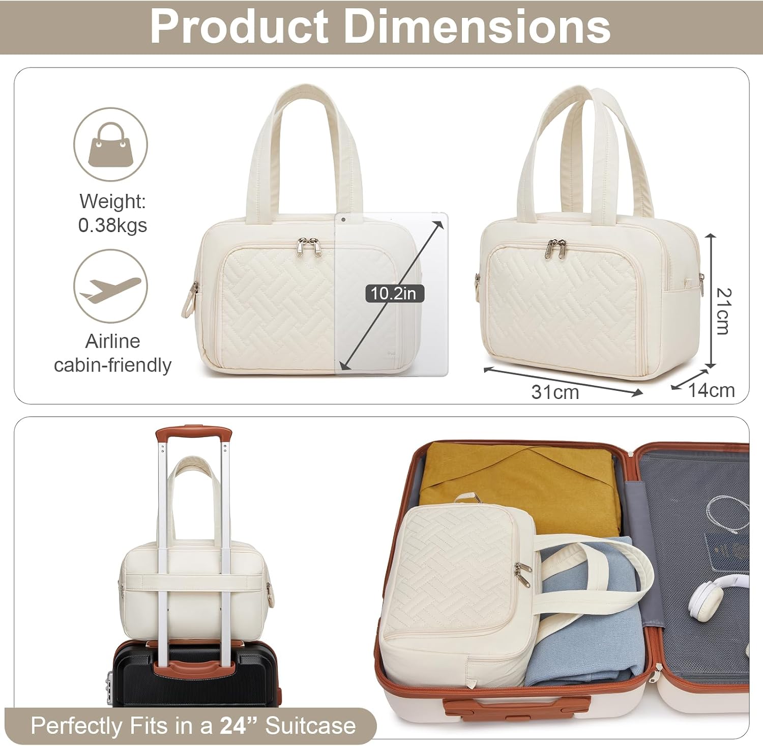 Thumbnail 3 de Kono Toiletry Bag for Travel – Waterproof, Large Capacity with Wide Opening