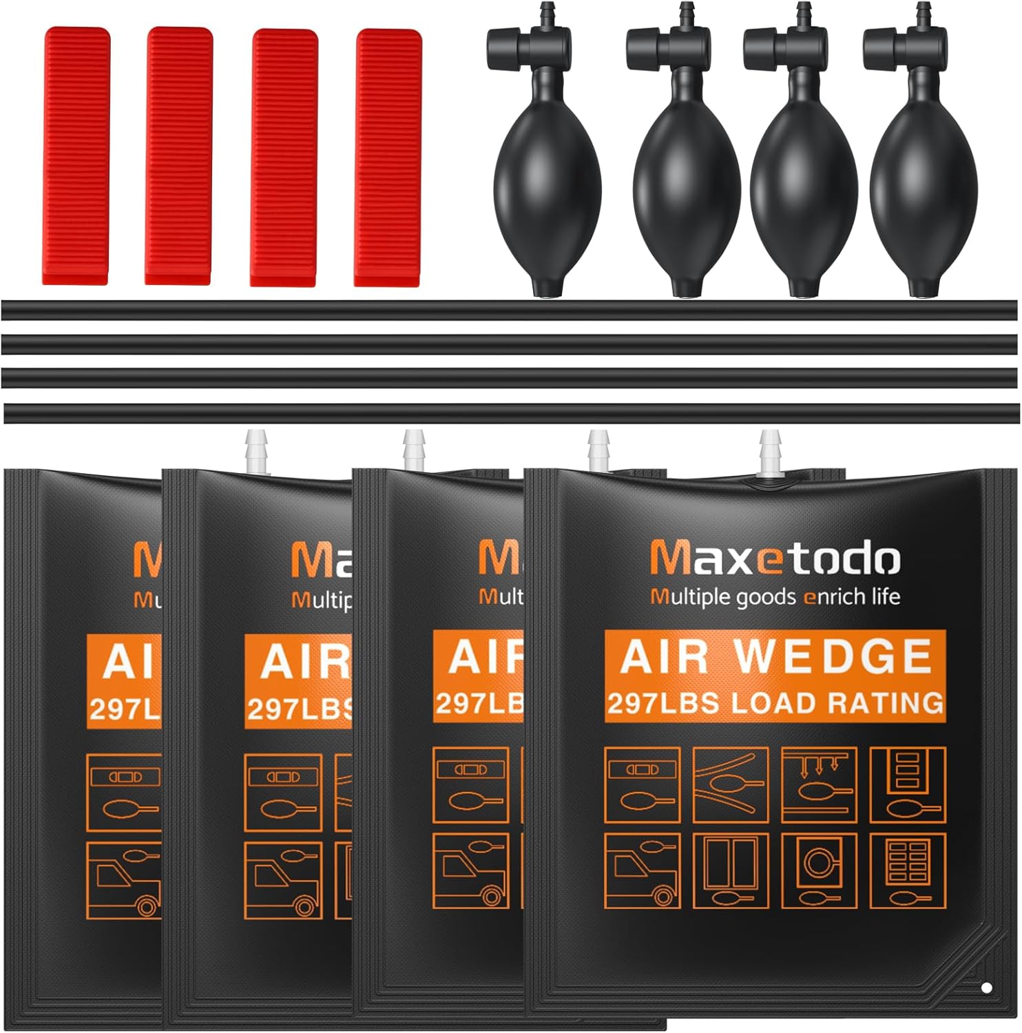Thumbnail 6 de Maxetodo 4PCS Inflatable Air Wedge Lifting Bags for Door & Window Installation