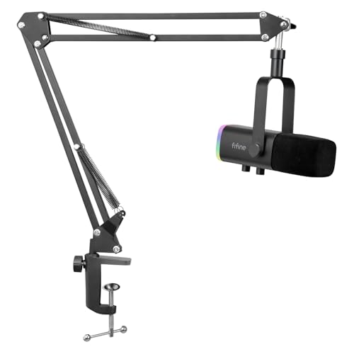 Detalle de FIFINE XLR Streaming Micrófono dinámico de podcast: USB/XLR, RGB y brazo para PC, PS4/PS5