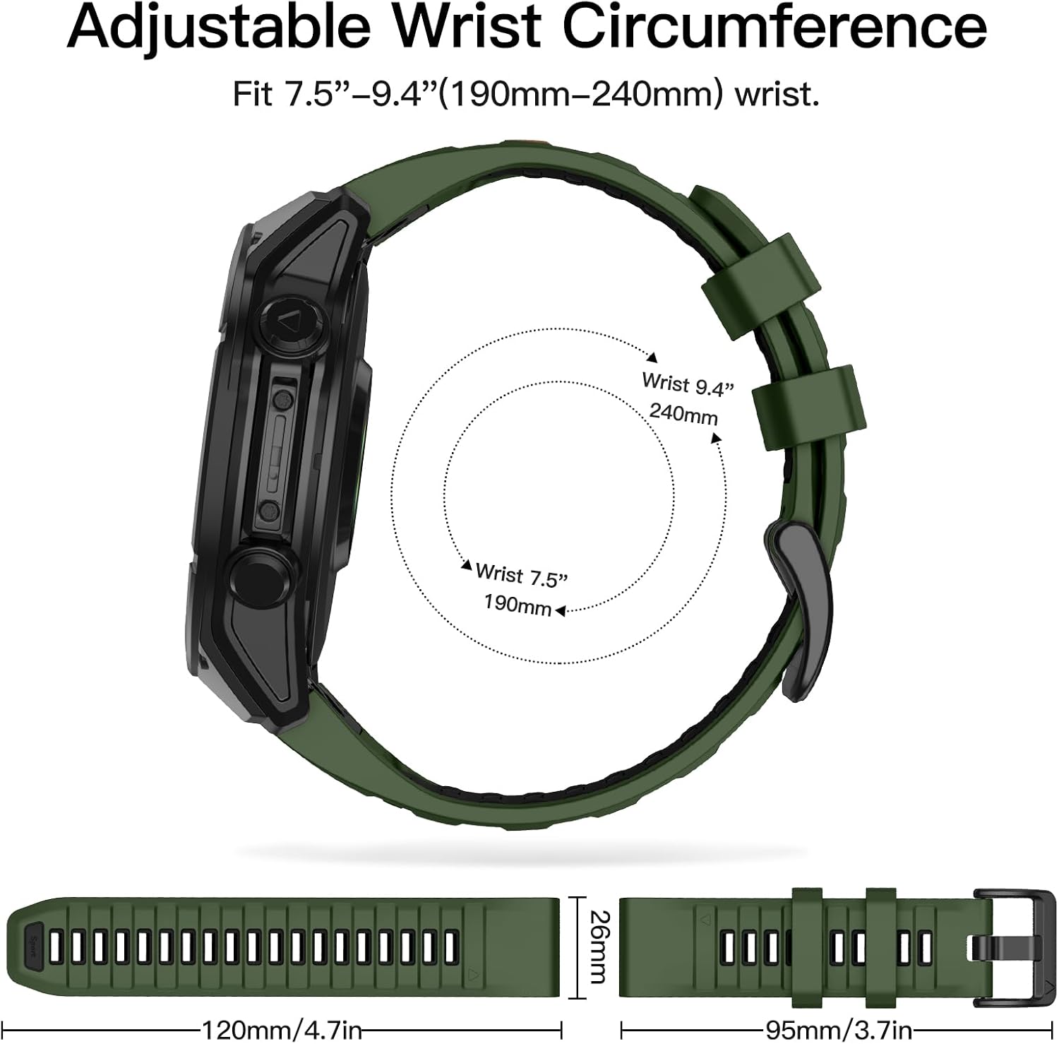 Detalle de OVERSTEP Strap for Garmin Fenix 8 AMOLED 51mm / Fenix 8 Solar 51mm