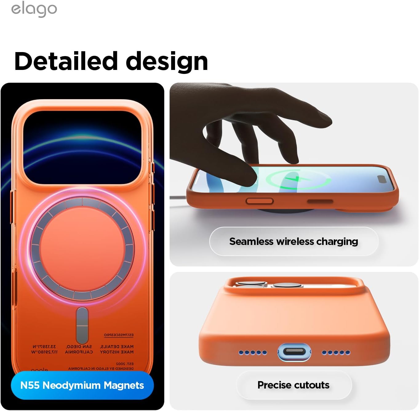 Thumbnail 6 de elago Cover Magnetica in Silicone Liquido per iPhone 17 Pro (6,3") – Compatibile MagSafe, Antiurto, Soft-Touch Arancione