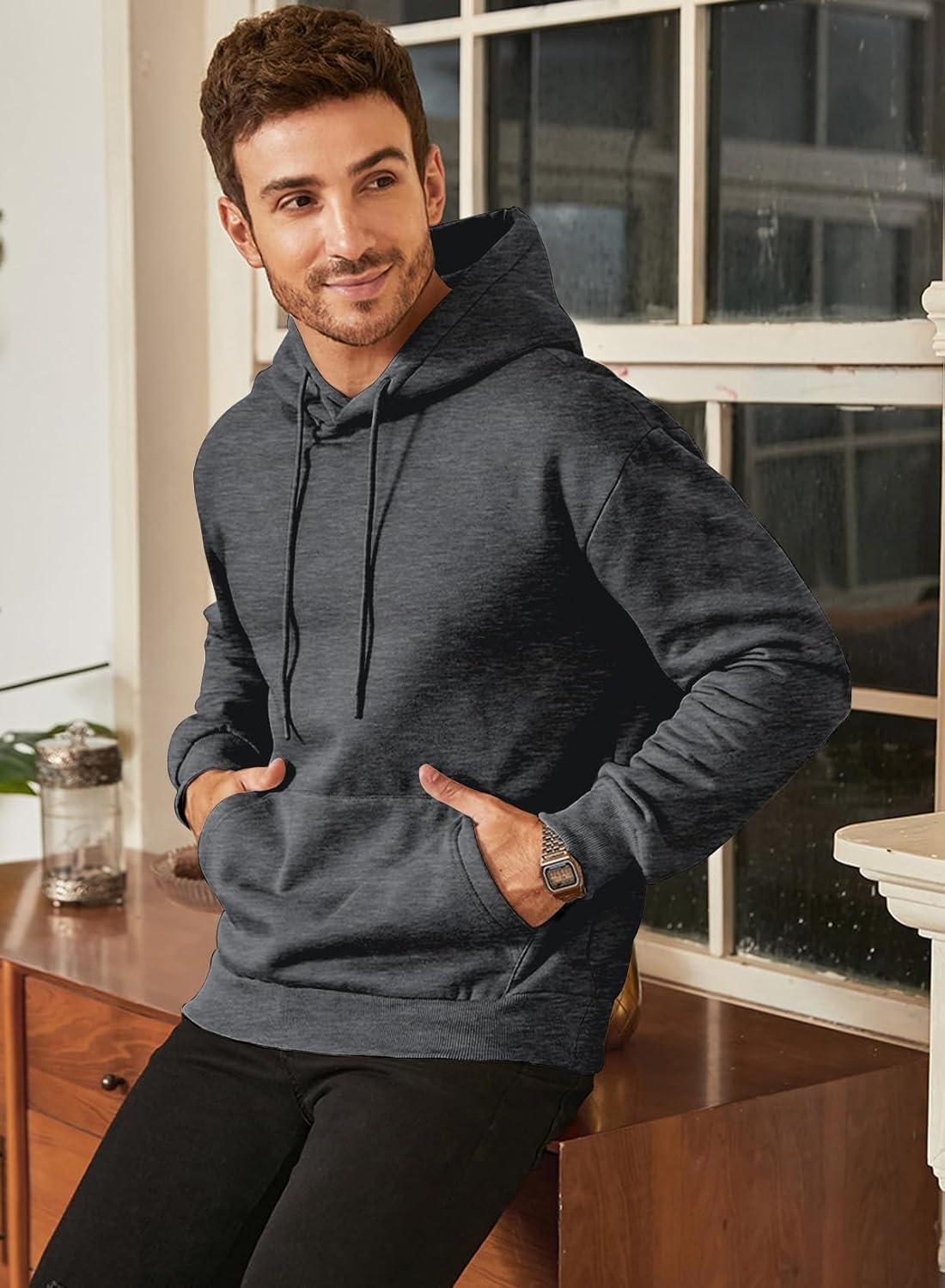 Thumbnail 1 de JMIERR Hoodie Herren Sweatshirt mit Taschen