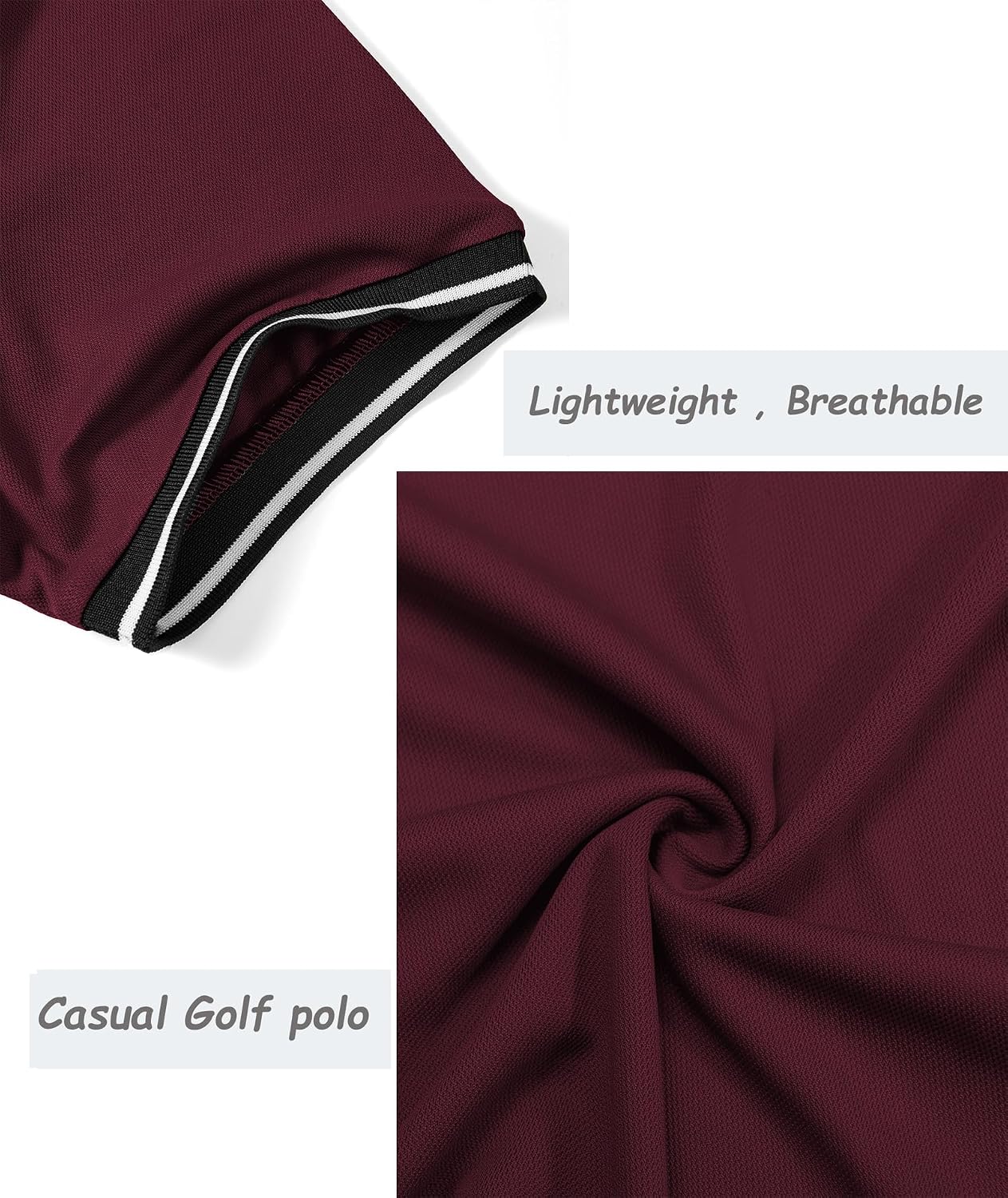 Detalle de JACKETOWN 3 Pack Men’s Polo Shirts – Short Sleeve Lightweight Golf Polos