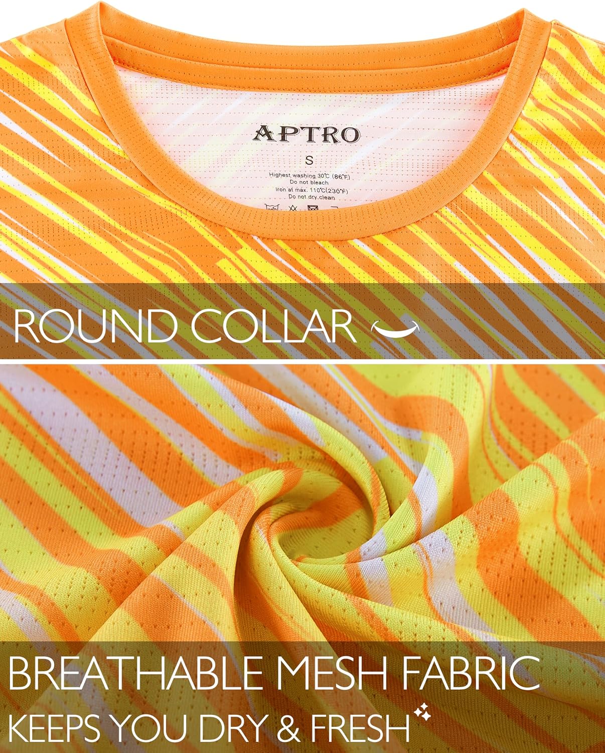 Detalle de APTRO Herren Sport Funktionsshirt: Schnelltrocknend, elastisch und komfortabel für Training & Freizeit
