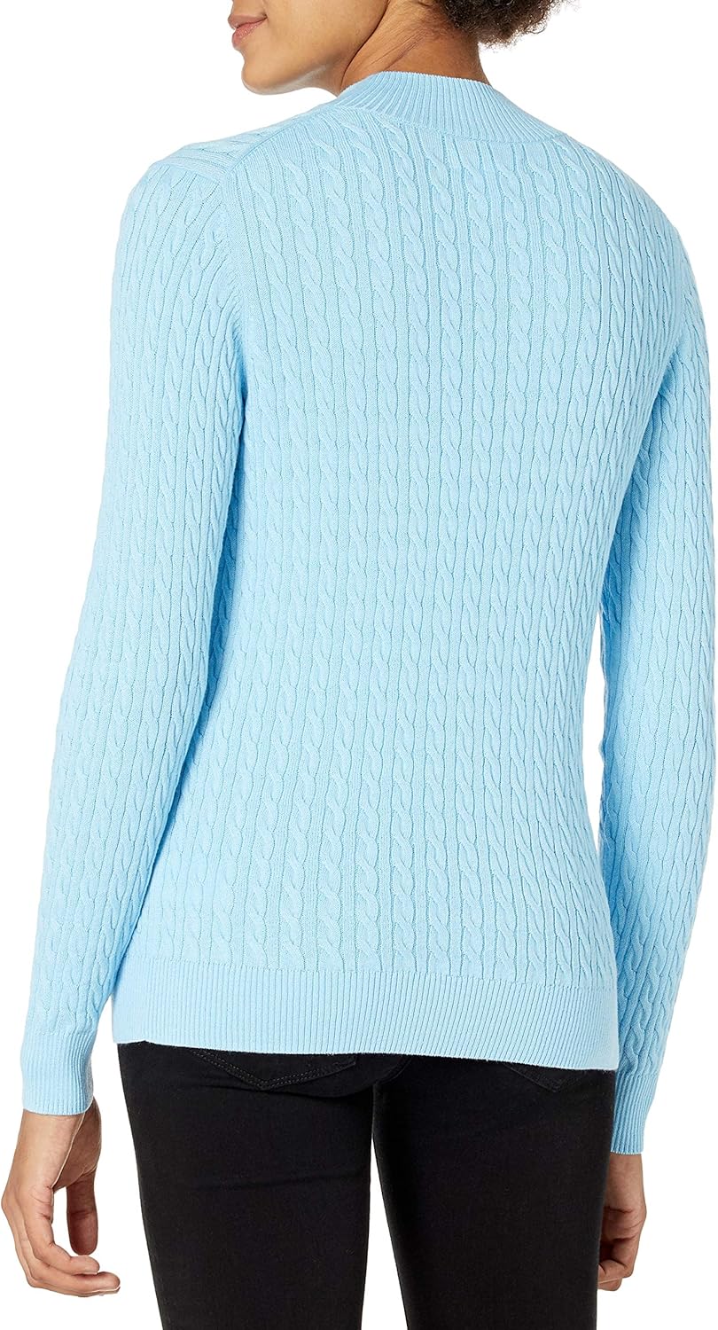 Thumbnail 1 de Amazon Essentials Women's Lightweight Long Sleeve Classic Cable Knit Funnel Neck Jumper