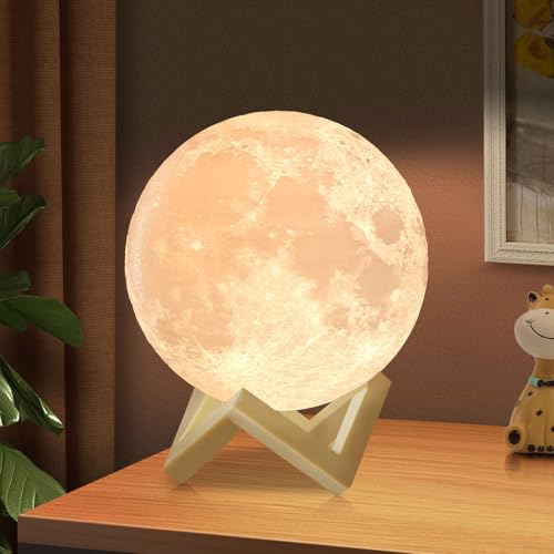 Detalle de ACED Moon Lamp Upgrade 128 Colors (15cm) – 3D Moon Night Light