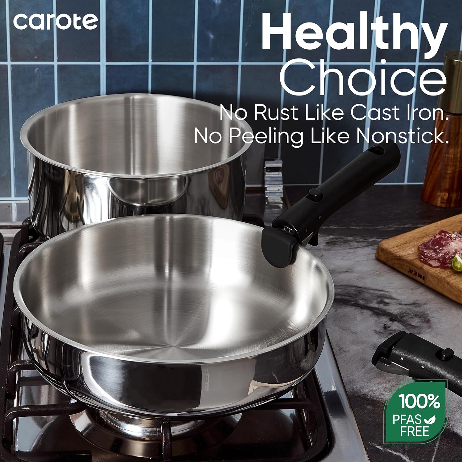 Detalle de CAROTE Stainless Steel Cookware Set